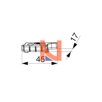 Scontro destro alza anta per canalino euro 7/8×4 in finitura argento