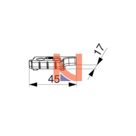 Scontro destro alza anta per canalino euro 7/8×4 in finitura argento