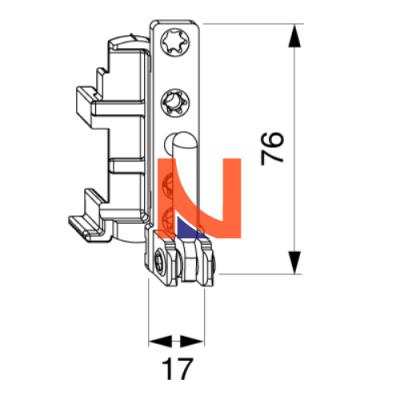 SUPPORTO CERNIERA 12/20 DESTRO FINITURA ARGENTO