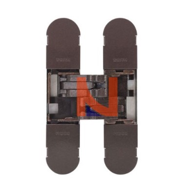CERNIERA INVISIBILE A SCOMPARSA PER PORTE, REGOLABILE 3D, 100X22 MM, PORTATA 25-38 KG, FINITURA BRONZATO