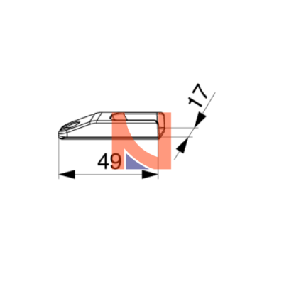 Scontro nottolino battuta liscia in finitura argento