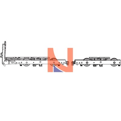 CONFEZIONE CARRELLI CANALINO 22X42 HS 300 KG CON SPAZZOLE ARGENTO