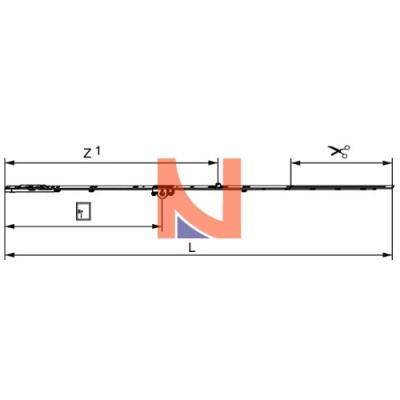 Cremonese ad inversione   1090 E15 con 1 nottolino HBB 841-1.090 HM400 argento