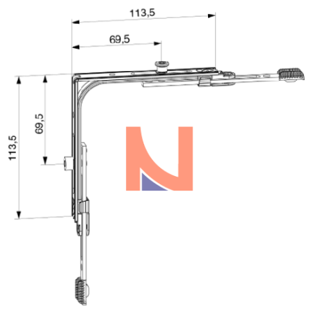 Movimento angolare con 1 fungo e 1 nottolino magnetico