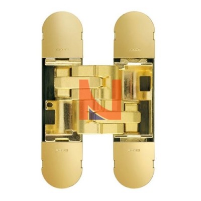 CERNIERA INVISIBILE A SCOMPARSA PER PORTE, REGOLABILE 3D, 130X30 MM, PORTATA 55-70 KG, FINITURA OTTONATO