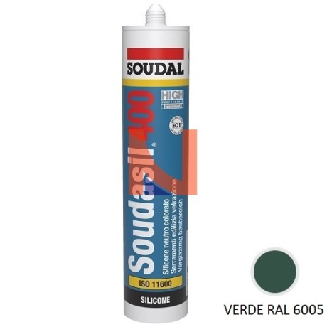 SOUDASIL 400 – SILICONE NEUTRO PER EDILIZIA E VETRATE VERDE RAL 6005 310 ML