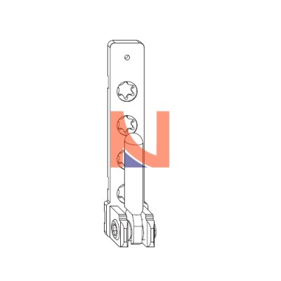 SUPPORTO CERNIERA PVC CON PERNI DI POSIZIONAMENTO 3 MM ARGENTO