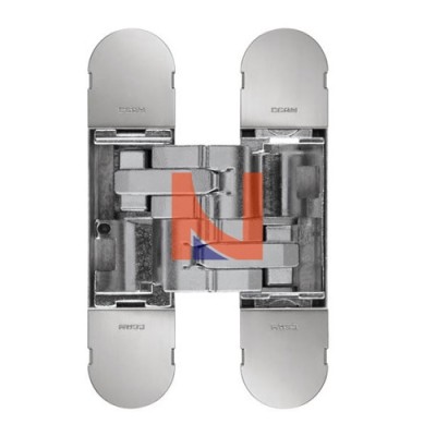 CERNIERA INVISIBILE A SCOMPARSA PER PORTE, REGOLABILE 3D, 130X30 MM, PORTATA 55-70 KG, FINITURA NICHELATO