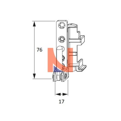 SUPPORTO CERNIERA 12/20 SINISTRO FINITURA ARGENTO