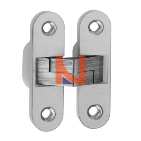 CERNIERA INVISIBILE A SCOMPARSA PER PORTE, 89X25 MM, PORTATA 40-60 KG, FINITURA INOX