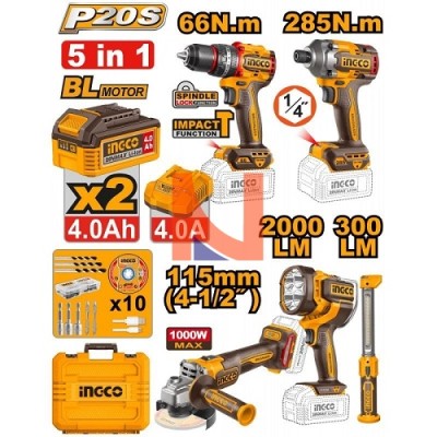 KIT COMBO 5 UTENSILI + 2 BATTERIE + 1 CARICATORE + VALIGETTA + ACCESSORI VARI