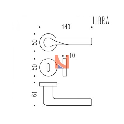 MANIGLIA LIBRA CROMO LUCIDO PATENT SK21R