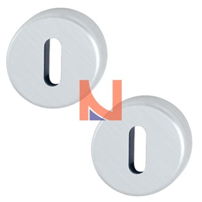 COPPIA BOCCHETTE TONDE PER PORTA FORO PATENT ARGENTO