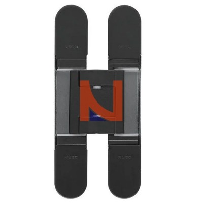 CERNIERA INVISIBILE A SCOMPARSA PER PORTE, REGOLABILE 3D, 128X22 MM, PORTATA 50-65 KG, FINITURA NERO OPACO