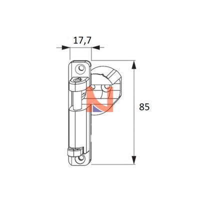 Supporto forbice ad incasso SX superiore Maico – 55415