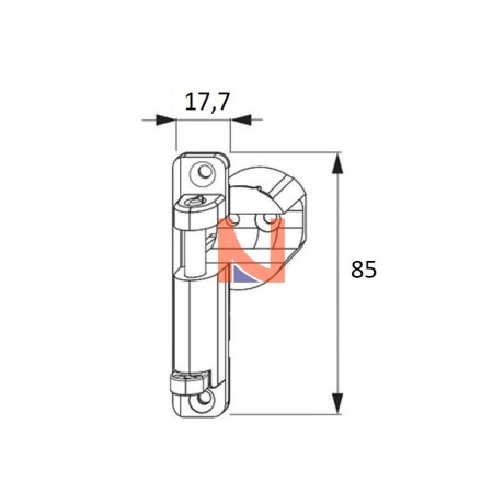 Supporto forbice ad incasso SX superiore Maico – 55415