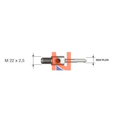Gambi SDS PLUSper frese perforatrici a tazza “Impact” attacco filettato M22x2,5