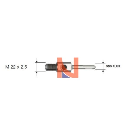 Gambi SDS PLUSper frese perforatrici a tazza “Impact” attacco filettato M22x2,5