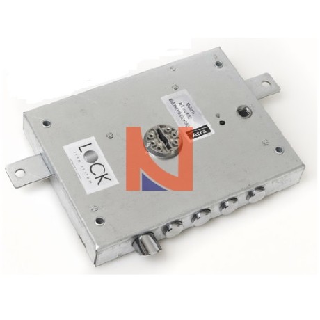 Serratura porta blindata doppia mappa da applicare 4 mandate con scrocco entrata 70 mm Dx