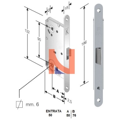 SERRATURA MECCANICA B-SPLIT IN FINITURA CROMO LUCIDO