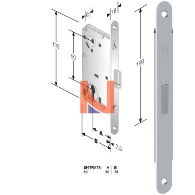 Serratura magnetica B-Smart mod.D69 colore Cromo Lucido -cilindro-  art. 48D69050CE