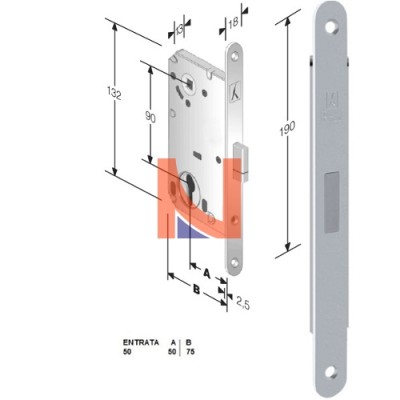 Serratura magnetica B-Smart mod.D68 colore Cromo Lucido -cilindro-  art. 48D68050CE