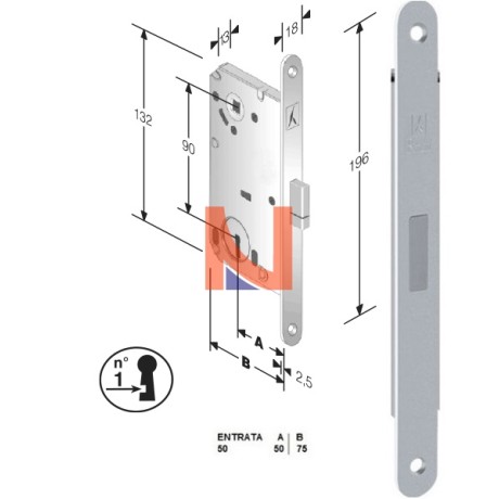 Serratura magnetica B-Smart mod.D65 colore Cromo Lucido -patent-  art. 48D65150CE