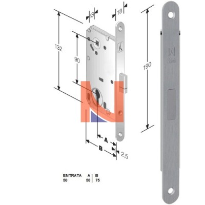 Serratura magnetica B-Smart mod.D68 colore Cromo Opaco -cilindro-