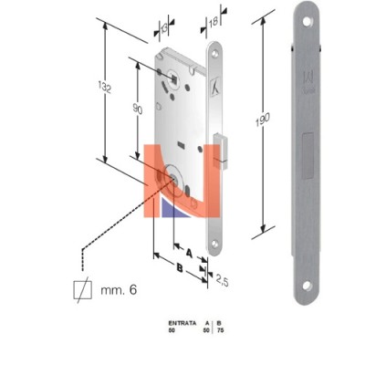 Serratura magnetica B-Smart mod.D61 colore Cromo Opaco -bagno-