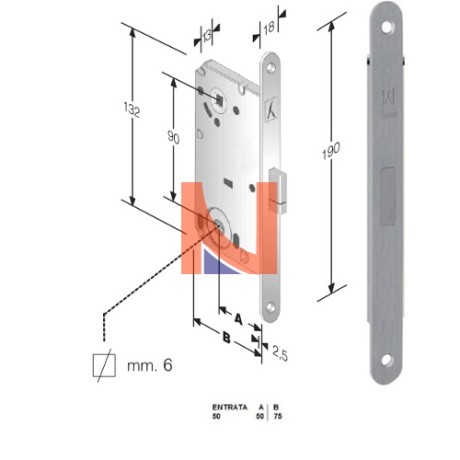 Serratura magnetica B-Smart mod.D61 colore Cromo Opaco -bagno-