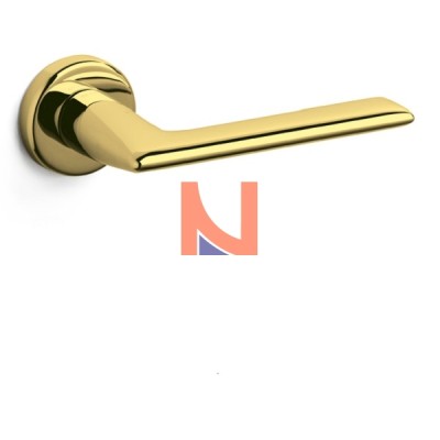 Maniglia per porta Tecno con rosetta patent superoro lucido Olivari M182RB8