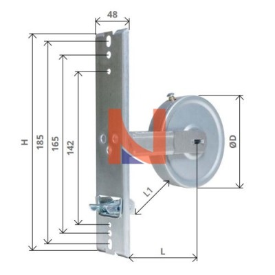 AVVOLGITORE 6 MT INTERASSE 185 MM ZINCATO PLACCA INOX
