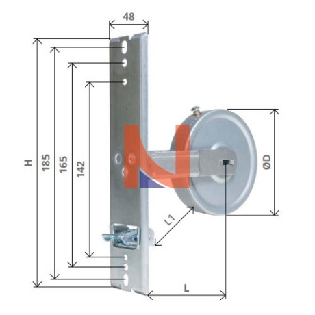 AVVOLGITORE 6 MT INTERASSE 185 MM ZINCATO PLACCA INOX