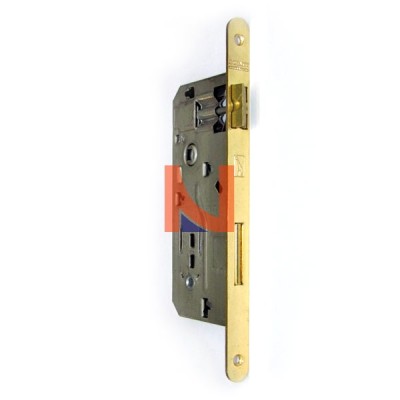 Serratura porte legno x bagno patent grande mod.049 E50 Ottone Lucido