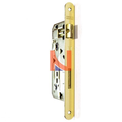 Serratura porte legno x bagno patent grande mod.041T E45 Ottone Lucido