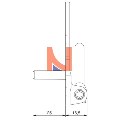SUPPORTO CERNIERA MASCHIO+FEMMINA FINITURA ARGENTO