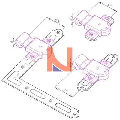 CERNIERA APPLICARE REGOLABILE MOD. 4050 I 55MM PER BANDELLA M2