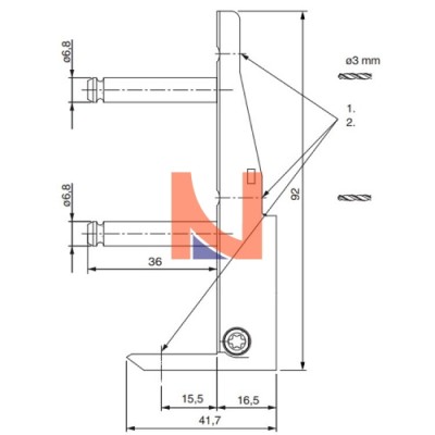SUPPORTO CERNIERA MASCHIO+FEMMINA FINITURA ARGENTO