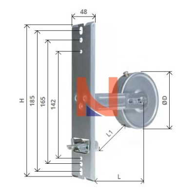 AVVOLGITORE 12 MT INTERASSE 185 MM ZINCATO PLACCA INOX