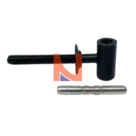 CARDINE A MURO CON PERNO A SFILARE E RONDELLA DI SICUREZZA, L 110 MM, NERO OPACO