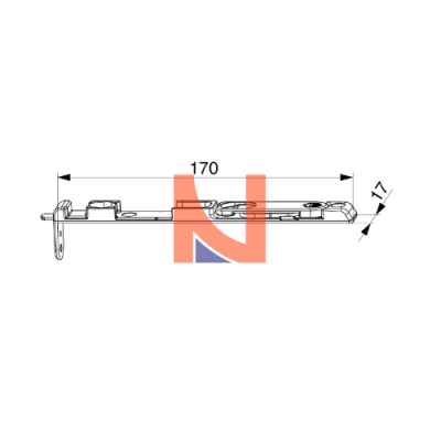 Catenaccio inferiore e Trend battuta liscia PB 18 sc.9 L 170 argento