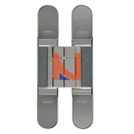 CERNIERA INVISIBILE A SCOMPARSA PER PORTE, REGOLABILE 3D, 128X22 MM, PORTATA 50-65 KG, FINITURA NICHELATO