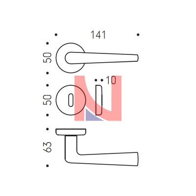Maniglia per porta Robotre oro lucido rosetta tondo foro patent