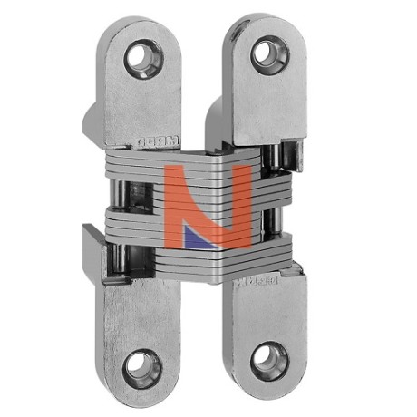 CERNIERA INVISIBILE A SCOMPARSA PER PORTE, 95.6X19.6 MM, FINITURA NICHELATO