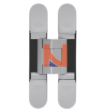 CERNIERA INVISIBILE A SCOMPARSA PER PORTE, REGOLABILE 3D, 128X22 MM, PORTATA 50-65 KG, FINITURA ARGENTO