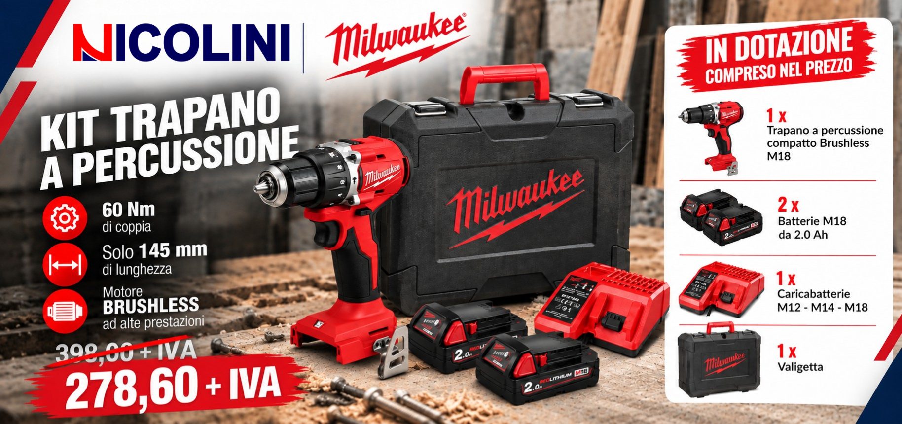 Kit trapano a percussione - 278,60 + IVA