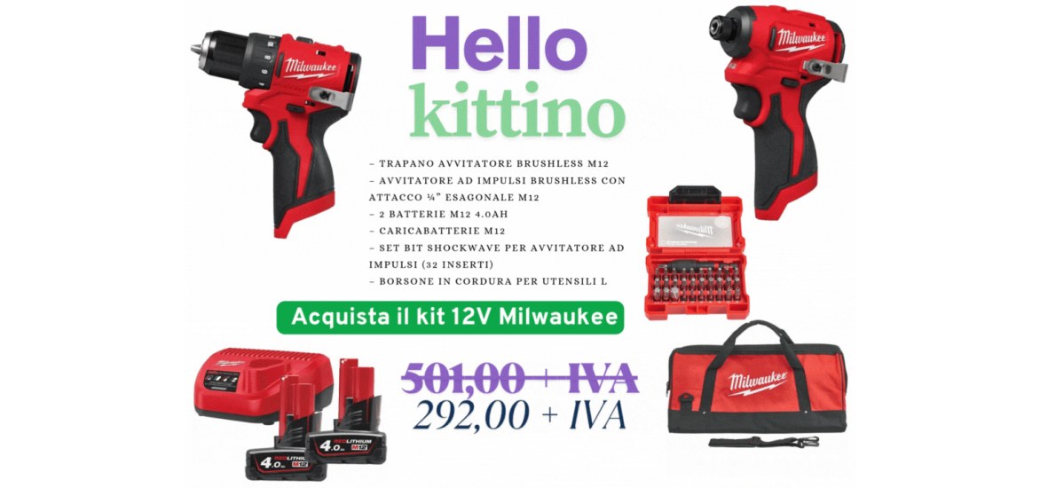 Kit 12V Milwaukee - 292,00 + IVA