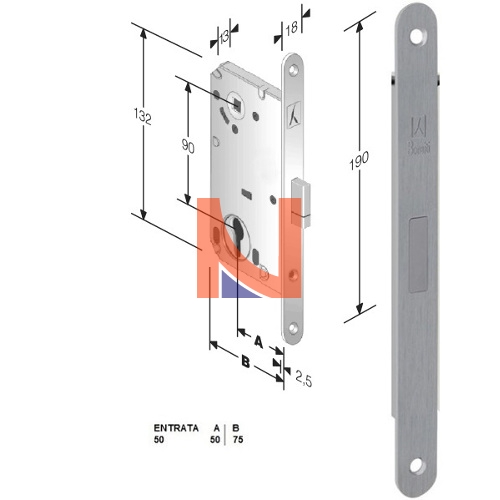 Serratura Magnetica B-Smart Mod.D68 Colore Cromo Opaco -cilindro ...