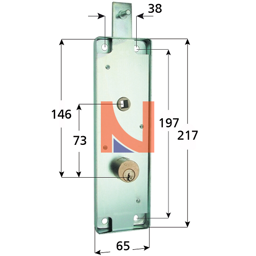 Serratura per basculante E146 mm