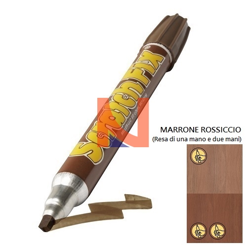 Scratch fix pennarello per legno marrone rossiccio